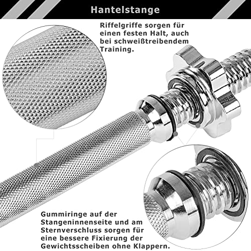 MOVIT® Chrom Gusseisen Kurzhantel Set - 3