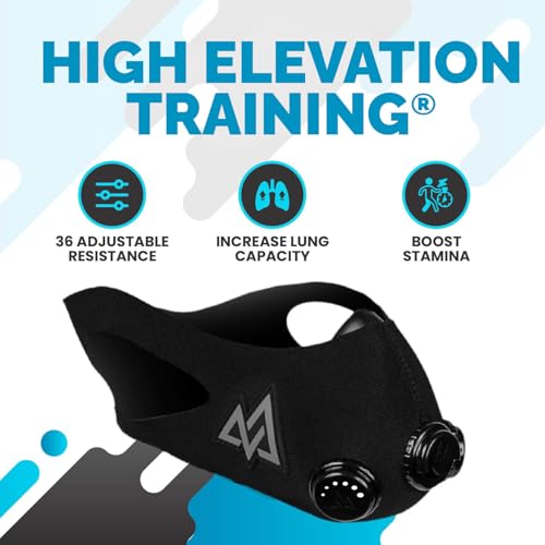 Elevation Training Mask Trainingshilfe Mas 2.0, schwarz, 70 – 110kg, 50-0151 - 2