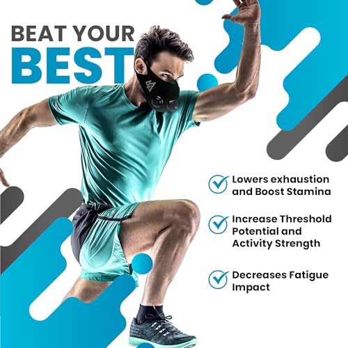 Elevation Training Mask Trainingshilfe Mas 2.0, schwarz, 70 – 110kg, 50-0151 - 5