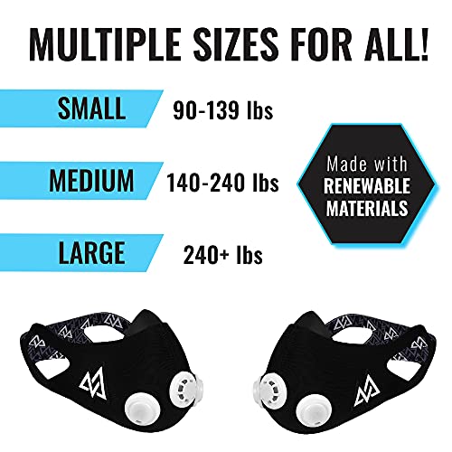 Elevation Training Mask Trainingshilfe Mas 2.0, schwarz, 70 – 110kg, 50-0151 - 8