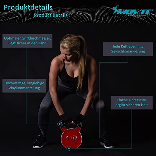 MOVIT® Profi Kettlebell aus Gusseisen mit Vinylbeschichtung - 5
