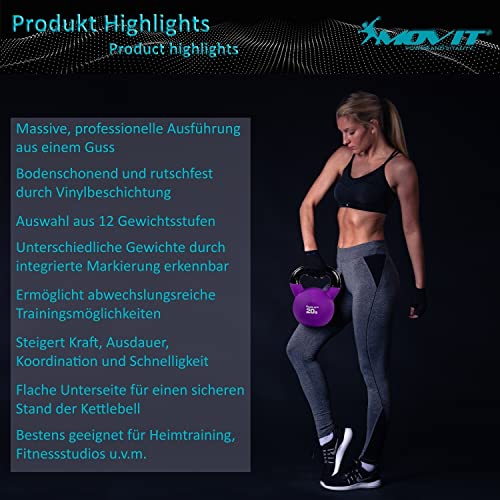 MOVIT® Profi Kettlebell aus Gusseisen mit Vinylbeschichtung - 6