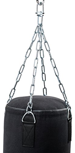 Profi Canvas Boxsack schwarz 100 x 30cm gefüllt – mit Heavy Duty Vierpunkt-Stahlkette - 3