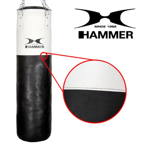 Hammer 93150 Boxsack Kunstleder White Kick – weiß/schwarz – 150 cm - 2