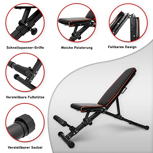 Klappbare Deluxe Hantelbank - 5