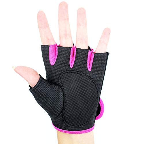 NetroxSports Trainingshandschuhe für Herren und Damen – atmungsaktive und leichte Fitness Handschuhe extra Rutschfest für Krafttraining, Sport und – Gym Gloves for Women & Men (pink, M) - 3