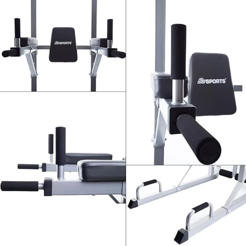 ScSPORTS® Gymtower Kraftturm mit Dip-Station und Klimmzugstange in Grau – ideal für´s Home-Gym - 4
