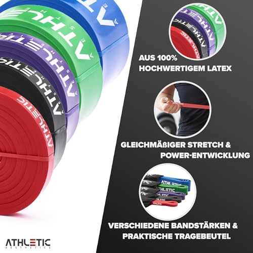 Premium Widerstandsbänder + Tasche und Übungsanleitung – Fitnessbänder - 3