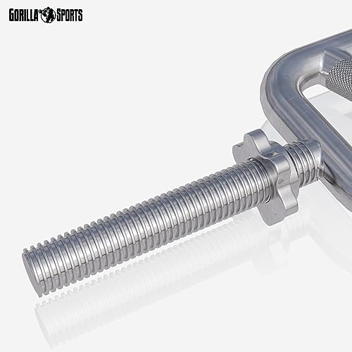GORILLA SPORTS Trizeps-Stange Diagonal aus Chrom Trizeps-Trainer mit Sternverschlüssen - 4