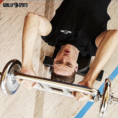 GORILLA SPORTS Trizeps-Stange Diagonal aus Chrom Trizeps-Trainer mit Sternverschlüssen - 8