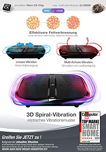 Sportstech Profi Vibrationsplatte VP300 mit 3D Wipp Vibrations Technologie - 4