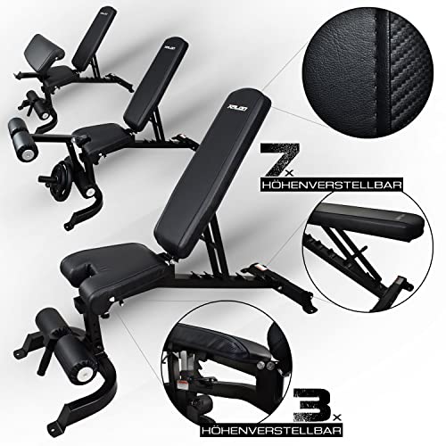 XPLON Tower7 Kraftstation Multipresse Klimmzugstation inkl. 240kg Steckgewichte mit Hantelbank Ø30mm / 50mm - 4