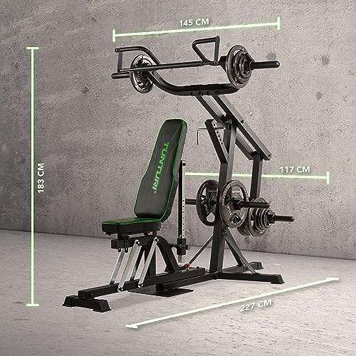 Tunturi WT80 Kraftstation für Zuhause - Vielseitige und Verstellbare Multipresse für Mehr als 50 Übungen - Stabil, Kompakt und Sicher für alle Fitnesslevel - 10
