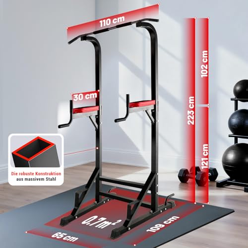 ISE Kraftturm Power Town Multifunktions Kraftstation Klimmzugstation Liegestützgriffe Dip-Station - 7