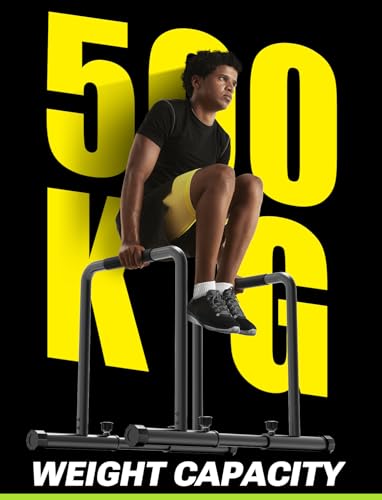 Yoleo Verstellbare Dip Barren – 500 kg Dip-Station, tragbar, funktional, Fitness-Bar mit Sicherheitsanschluss, robuster Dip-Ständer, Body-Presse, Paralleten-Übungs-Bar für Calisthenics - 2