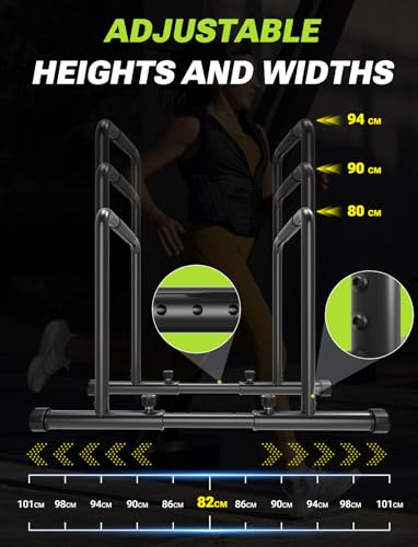 Yoleo Verstellbare Dip Barren – 500 kg Dip-Station, tragbar, funktional, Fitness-Bar mit Sicherheitsanschluss, robuster Dip-Ständer, Body-Presse, Paralleten-Übungs-Bar für Calisthenics - 3