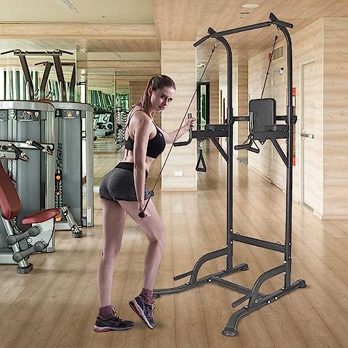 Dskeuzeew Power Tower Dip Station Klimmzugstange Freistehend multifunktionale Kraftstation - 2