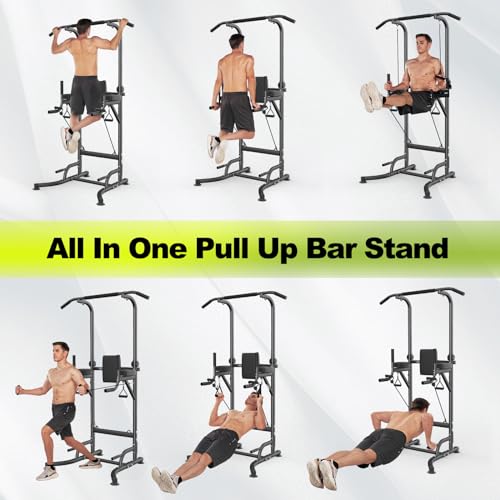 Dskeuzeew Power Tower Dip Station Klimmzugstange Freistehend multifunktionale Kraftstation Kraftturm Trainingsgerät für Zuhause Pull Up station höhenverstellbar von 159-233cm - 3