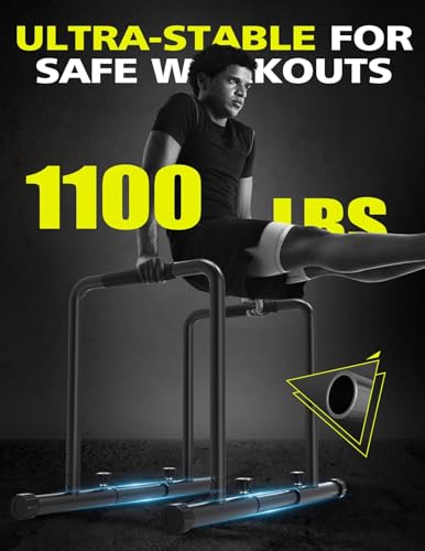 Dripex Verstellbare Dip Barren – 500 kg Dip-Station, tragbar und funktional dip stange, Fitness-Bar mit Sicherheitsanschluss, robuster Dip-Ständer, Paralleten-Übungs-Bar für Calisthenics - 2