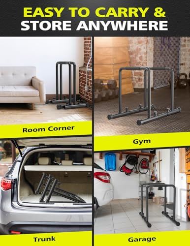 Dripex Verstellbare Dip Barren – 500 kg Dip-Station, tragbar und funktional dip stange, Fitness-Bar mit Sicherheitsanschluss, robuster Dip-Ständer, Paralleten-Übungs-Bar für Calisthenics - 7