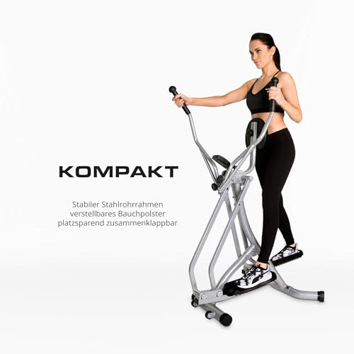 Christopeit Sport Walker Silber – klappbarer Ellipsentrainer – Crosstrainer bis 100kg Gewicht – Stepper mit LCD-Display - 2