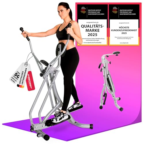 Christopeit Sport Walker Silber – klappbarer Ellipsentrainer – Crosstrainer bis 100kg Gewicht – Stepper mit LCD-Display - 9