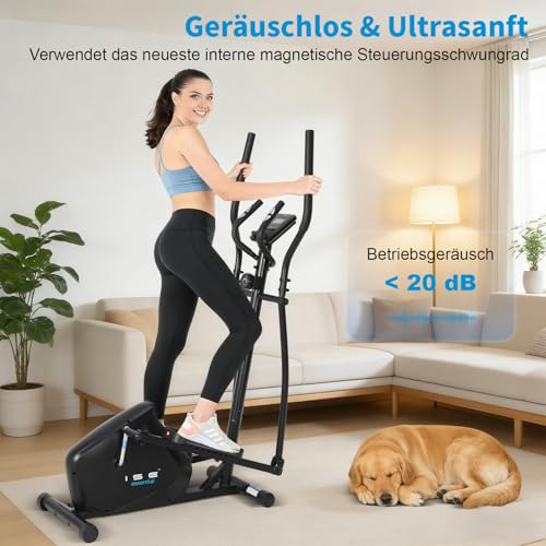 ISE Crosstrainer für Zuhause Home Ellipsentrainer mit 28 cm Schrittlänge, Ellipsentrainer mit 8 Stufen - 2