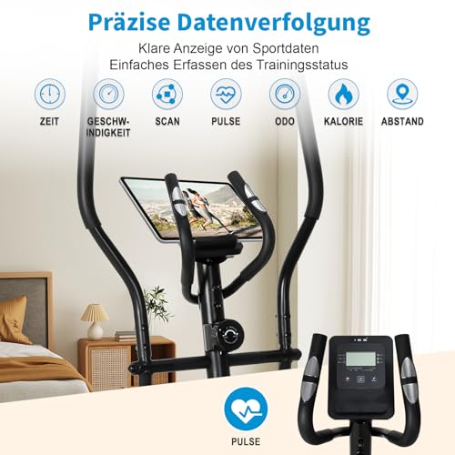 ISE Crosstrainer für Zuhause Home Ellipsentrainer mit 28 cm Schrittlänge, Ellipsentrainer mit 8 Stufen - 5