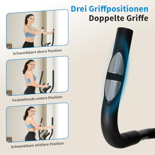 ISE Crosstrainer für Zuhause Home Ellipsentrainer mit 28 cm Schrittlänge, Ellipsentrainer mit 8 Stufen - 7