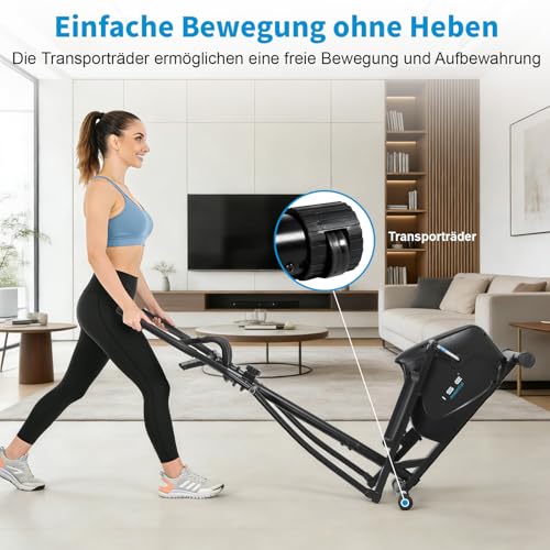 ISE Crosstrainer für Zuhause Home Ellipsentrainer mit 28 cm Schrittlänge, Ellipsentrainer mit 8 Stufen - 8