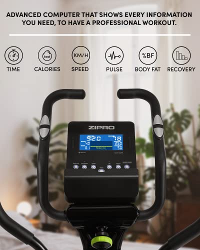 Zipro Dunk Magnetischer Crosstrainer für Zuhause iConsole+ bis zu 150 kg - 12-Stufen Widerstand Ellipsentrainer Heimtrainer mit Computer misst Puls Kalorien Distanz Schnelligkeit - in Grau - 5