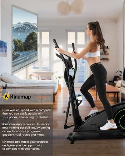 Zipro Dunk Magnetischer Crosstrainer für Zuhause iConsole+ bis zu 150 kg - 12-Stufen Widerstand Ellipsentrainer Heimtrainer mit Computer misst Puls Kalorien Distanz Schnelligkeit - in Grau - 6