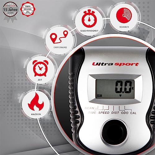 Ultrasport F-Bike Work, Heimtrainer mit Workstation, Heimgerät, Fitnessbike mit Konsole und Pulssensor am Lenker, faltbar, max. Benutzergewicht: bis 100 kg, Silber / Schwarz - 2