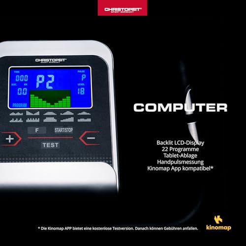 Christopeit Sport Ergometer Heimtrainer AX 4000-24-Stufig, bis 150kg Gewicht und 195cm Größe - 8kg Magnet-Bremssystem - 5