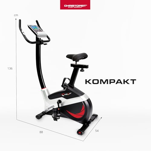 Christopeit Sport Ergometer Heimtrainer AX 4000-24-Stufig, bis 150kg Gewicht und 195cm Größe - 8kg Magnet-Bremssystem - 6