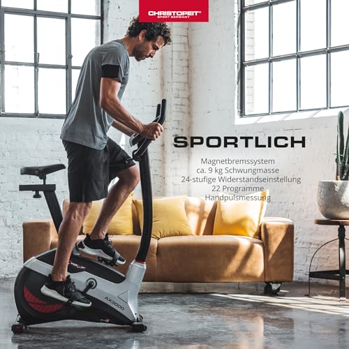 Christopeit Sport Ergometer Heimtrainer AX 3000 - Ellipsentrainer - 24-Stufig, 8kg Magnet-Bremssystem, bis 150kg Gewicht - 2