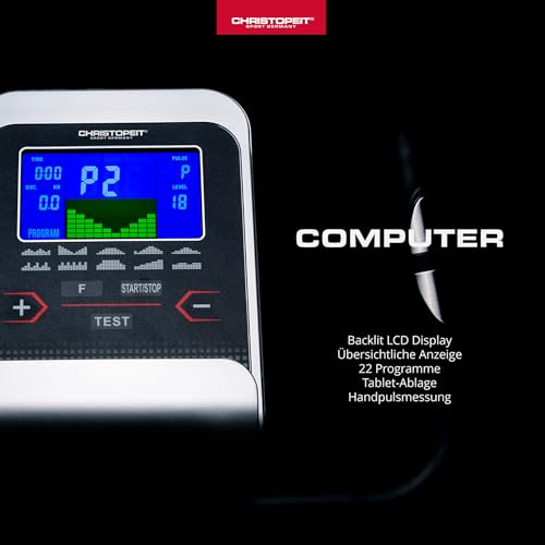 Christopeit Sport Ergometer Heimtrainer AX 3000 - Ellipsentrainer - 24-Stufig, 8kg Magnet-Bremssystem, bis 150kg Gewicht - 5