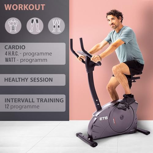 Christopeit Sport Ergometer Heimtrainer ET 6 new 24-Stufig, bis 150kg Gewicht, 12kg Magnet-Bremssystem, LCD-Display - 6