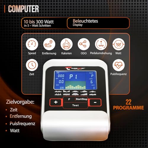 Christopeit Sport Heimtrainer AL 2 Silber inkl. Bodenschutzmatte – 24-Stufig - 3