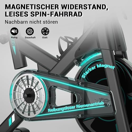 WENOKER Heimtrainer, Magnetwiderstand Stationäres Fahrrad für Zuhause, Indoor Bike mit Flüsterleise, Schweres Schwungrad und Verbesserter LCD-Monitor[2024 Aktualisierte] - 3