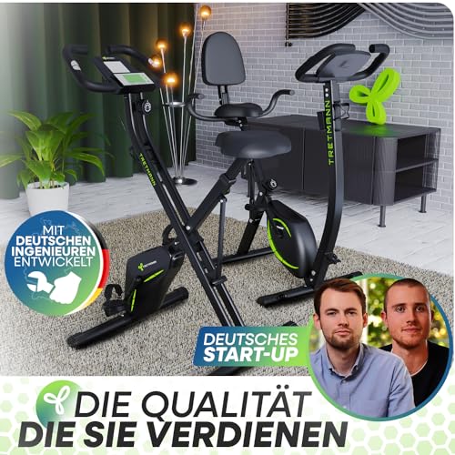 Neu Tretmann Hometrainer fahrrad Klappbar Set-extra bequem & leise- [RelaxFoam] bis 150KG Belastbar Ergometer, Heimtrainer fahrrad, Ergometer Heimtrainer Senioren, Spinning Bike Indoor, Fitnessbikes - 7