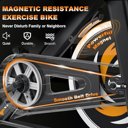Decorcn Ergometer Heimtrainer Fahrrad - Magnetischer Widerstand Fitnessbike, Stille Stationäre Spinning Bike Indoor, LCD-Monitor, Pulsmesser iPad-Halterung, Hometrainer 150 kg Belastbar - 3