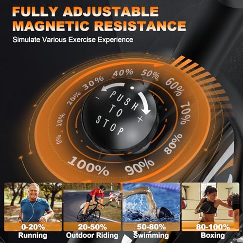 Decorcn Ergometer Heimtrainer Fahrrad - Magnetischer Widerstand Fitnessbike, Stille Stationäre Spinning Bike Indoor, LCD-Monitor, Pulsmesser iPad-Halterung, Hometrainer 150 kg Belastbar - 4