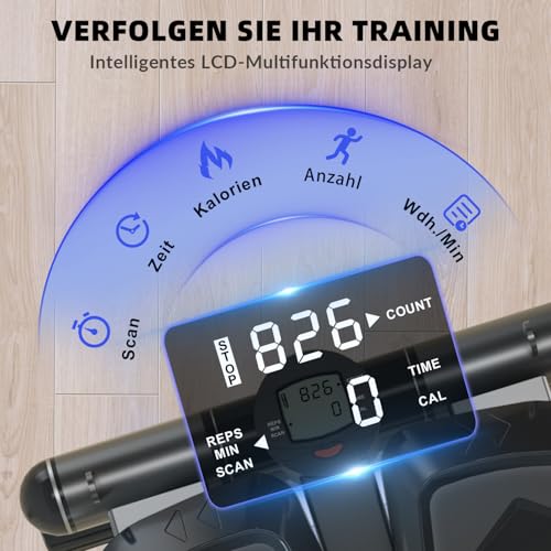 vannect 2 in 1 Mini Stepper für Zuhause mit Power Ropes, Up-Down Swing Stepper mit Smart-Display, Hometrainer Stepper für Anfänger & Fortgeschrittene, Bis zu 150 KG - 4
