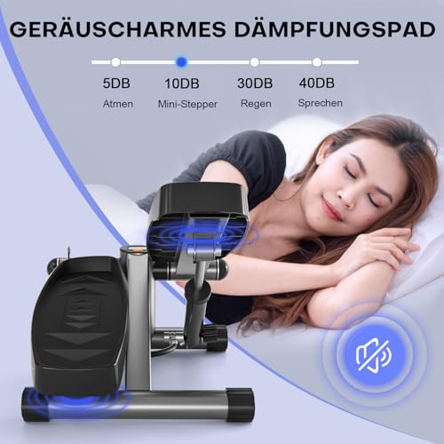 vannect 2 in 1 Mini Stepper für Zuhause mit Power Ropes, Up-Down Swing Stepper mit Smart-Display, Hometrainer Stepper für Anfänger & Fortgeschrittene, Bis zu 150 KG - 5