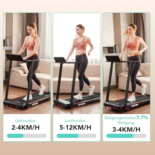 CITYSPORTS Elektrisches Laufband,Klappbares Laufband für Zuhause bis 12 km/h - 4