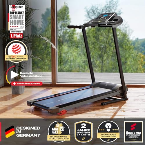 Sportstech F10 Klappbar Laufband für Zuhause - Deutsches Qualitätsunternehmen | App-Funktion + Schmierfunktion + 13 Programme | 2,5 PS Geschwindigkeit bis zu 10 km/h | Steigung 120 kg Max - 5