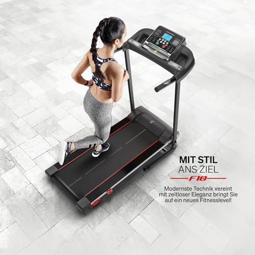 Sportstech F10 Klappbar Laufband für Zuhause - Deutsches Qualitätsunternehmen | App-Funktion + Schmierfunktion + 13 Programme | 2,5 PS Geschwindigkeit bis zu 10 km/h | Steigung 120 kg Max - 9
