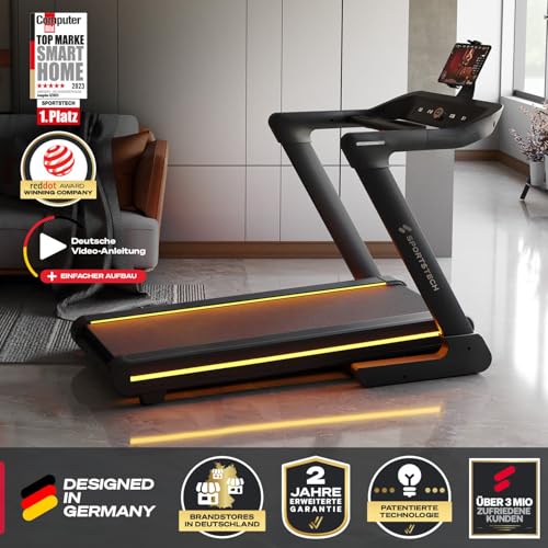 Sportstech Profi Laufband für Zuhause | Deutsche Qualitätsmarke | sTread Lite bis 20 km/h mit APP | große Lauffläche mit 17% Incline bis 150 kg | LED & Tabletholder | Fitness Treadmill klappbar - 2