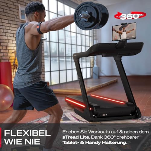Sportstech Profi Laufband für Zuhause | Deutsche Qualitätsmarke | sTread Lite bis 20 km/h mit APP | große Lauffläche mit 17% Incline bis 150 kg | LED & Tabletholder | Fitness Treadmill klappbar - 10